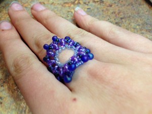 Purple Beaded Ring